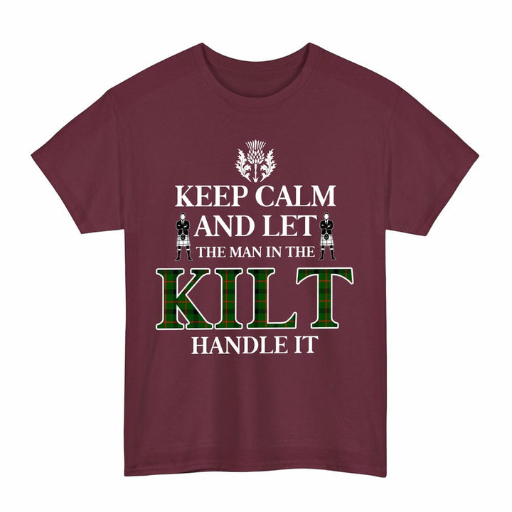 Scottish Kincaid Modern Clan Tartan T-Shirt - Keep Calm Tartan Plaid Maroon Color