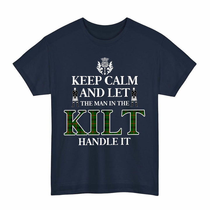 Scottish Kincaid Modern Clan Tartan T-Shirt - Keep Calm Tartan Plaid Navy Color