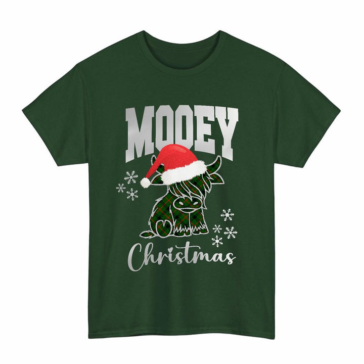 Scottish Kincaid Modern Clan Tartan T-Shirt - Mooey Christmas Tartan Plaid Forest Green Color