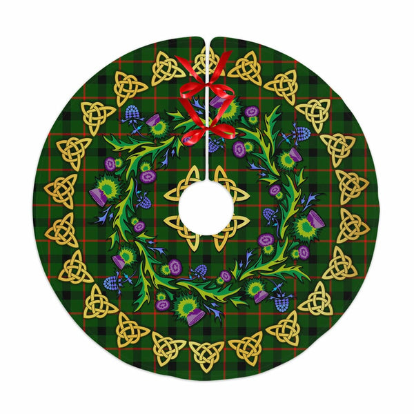 Scottish Kincaid Modern Clan Tartan Thistle Celtic Knot Christmas Tree Skirt No Tassels Tartan Plaid 1