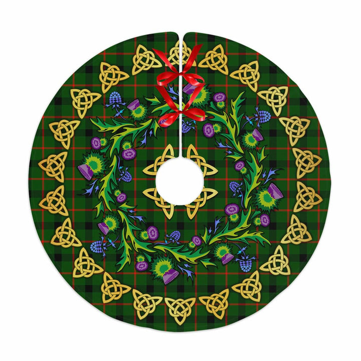 Scottish Kincaid Modern Clan Tartan Thistle Celtic Knot Christmas Tree Skirt No Tassels Tartan Plaid 1