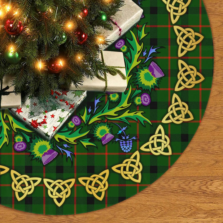 Scottish Kincaid Modern Clan Tartan Thistle Celtic Knot Christmas Tree Skirt No Tassels Tartan Plaid 2