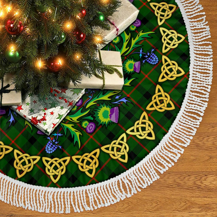 Scottish Kincaid Modern Clan Tartan Thistle Celtic Knot Christmas Tree Skirt Tassels Tartan Plaid 2