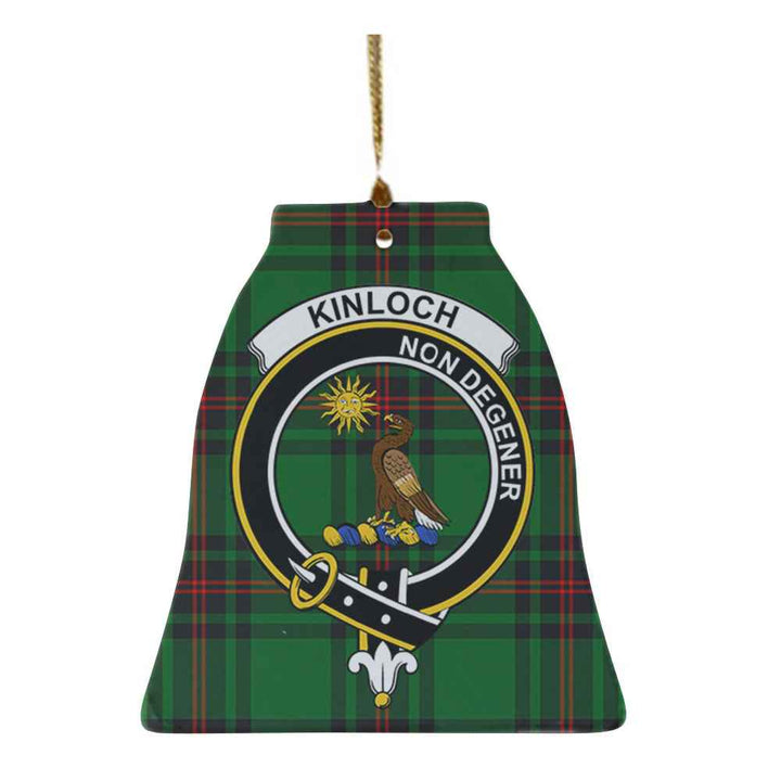 Scottish Kinloch Clan Crest Tartan Ceramic Ornament Bell Shape Tartan Plaid