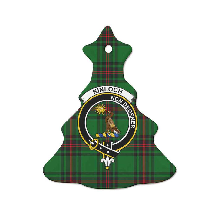 Scottish Kinloch Clan Crest Tartan Ceramic Ornament Tree Shape Tartan Plaid