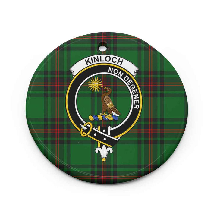 Scottish Kinloch Clan Crest Tartan Ceramic Ornament Circle Shape Tartan Plaid