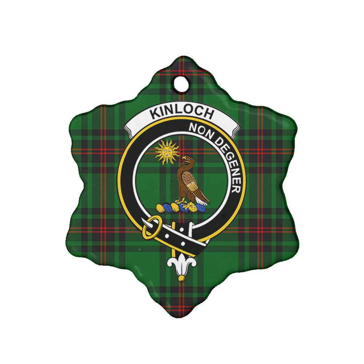 Scottish Kinloch Clan Crest Tartan Ceramic Ornament Snow Flake Shape Tartan Plaid