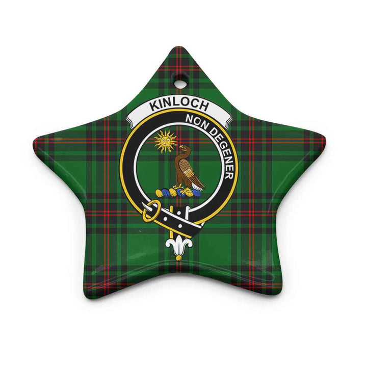 Scottish Kinloch Clan Crest Tartan Ceramic Ornament Star Shape Tartan Plaid