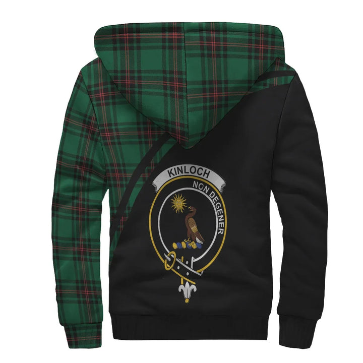 Scottish Kinloch Clan Crest Tartan Curve Sherpa Hoodie
