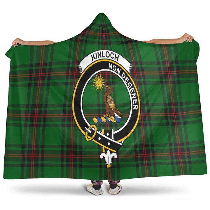 Scottish Kinloch Clan Crest Tartan Hooded Blanket Tartan Plaid 1