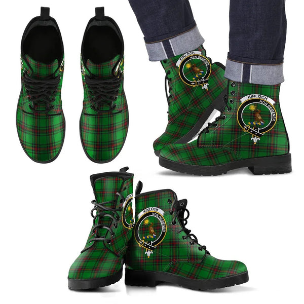 Scottish Kinloch Clan Crest Tartan Leather Boots