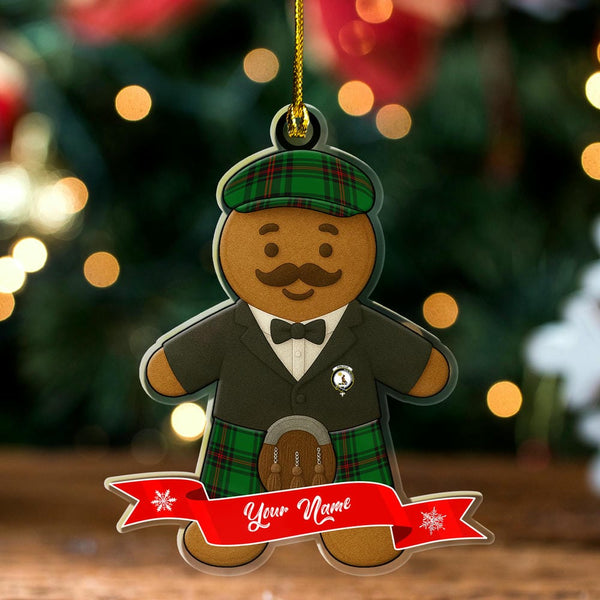 Scottish Kinloch Clan Crest Tartan Ornament Custom Gingerbread Scotsman Tartan Plaid