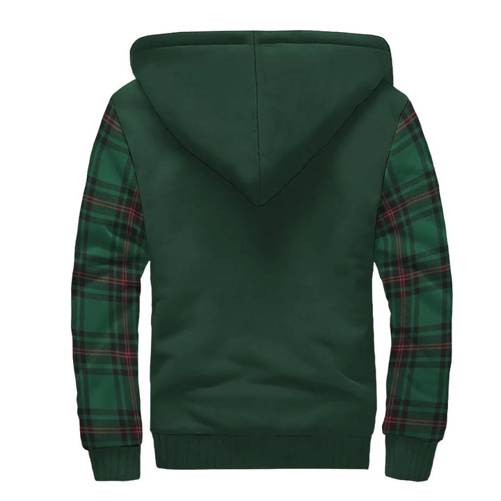 Scottish Kinloch Clan Crest Tartan Plaid Sleeve Sherpa Hoodie