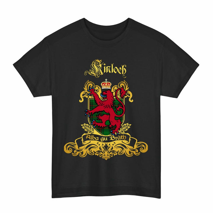 Scottish Kinloch Clan Tartan Lion Rampant of Scotland T-Shirt Tartan Plaid Black Color