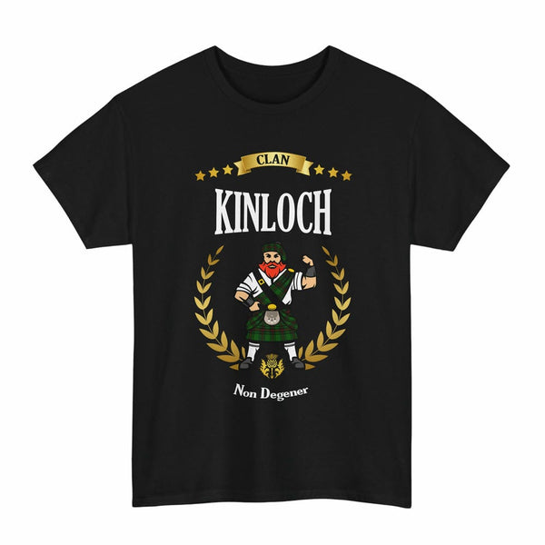 Scottish Kinloch Clan Tartan T-Shirt - Motto Scotsman Tartan Plaid Black Color