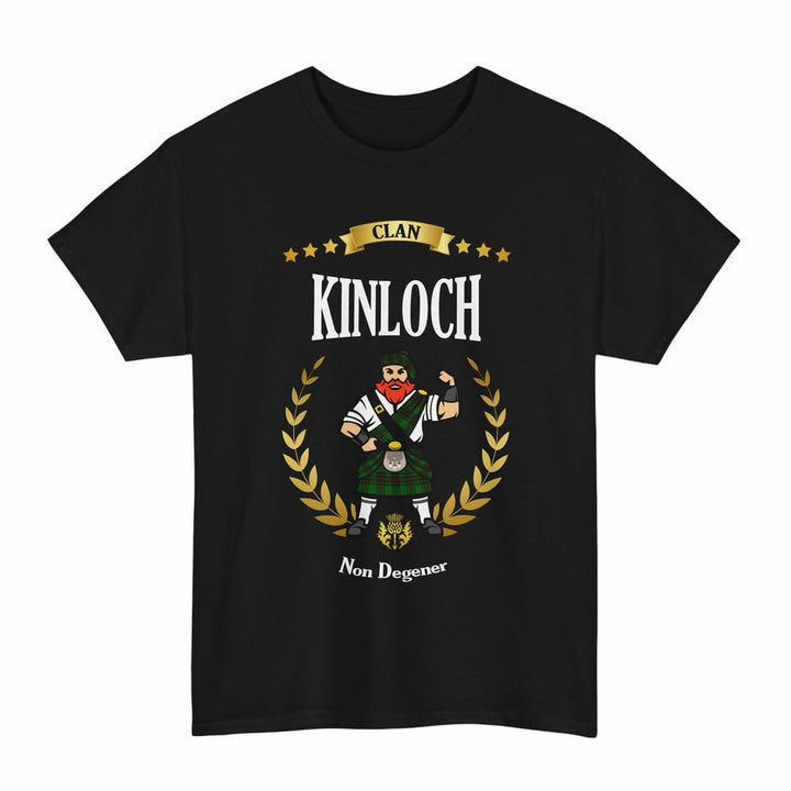 Scottish Kinloch Clan Tartan T-Shirt - Motto Scotsman Tartan Plaid Black Color