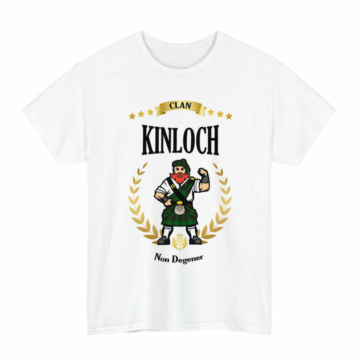 Scottish Kinloch Clan Tartan T-Shirt - Motto Scotsman Tartan Plaid White Color