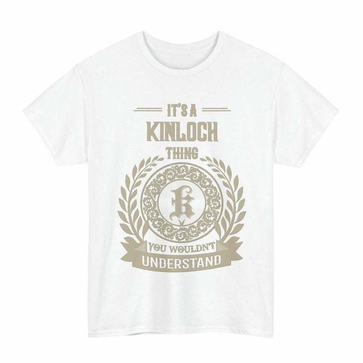 Scottish Kinloch Clan Tartan T-Shirt - Vintage Family Name Tartan Plaid White Color