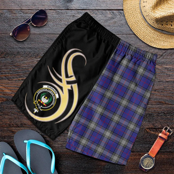 Scottish Kinnaird Clan Crest Tartan Believe in Me Men's Shorts