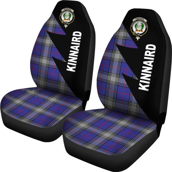 Scottish Kinnaird Clan Crest Tartan Car Seat Covers - Flash Style 2