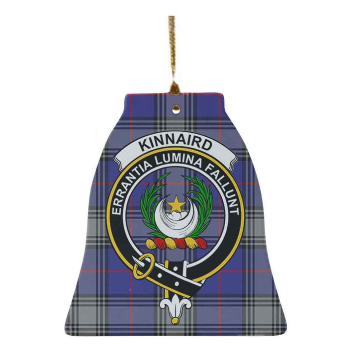 Scottish Kinnaird Clan Crest Tartan Ceramic Ornament Bell Shape Tartan Plaid
