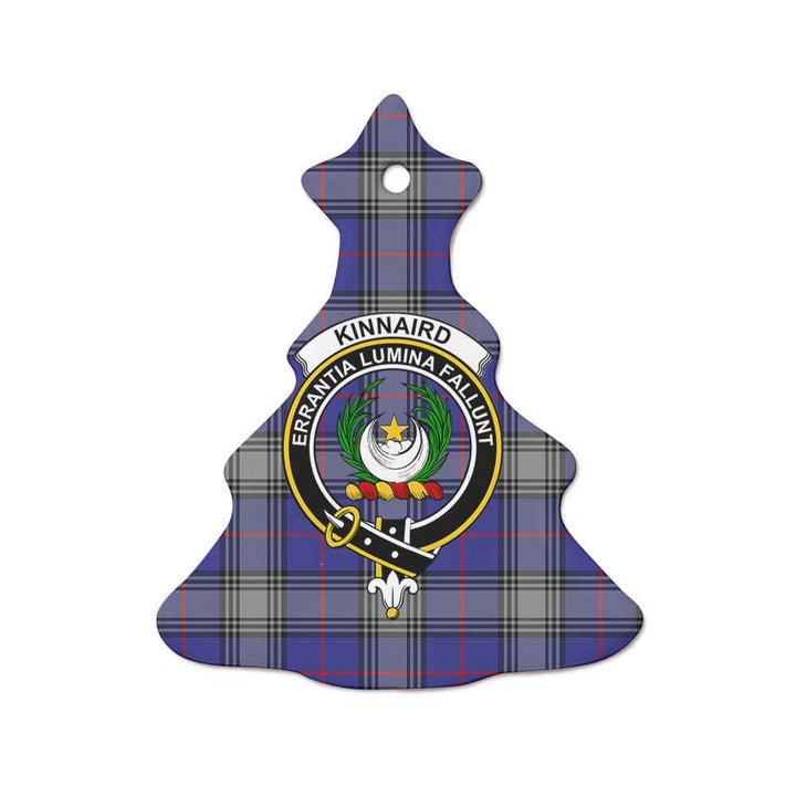 Scottish Kinnaird Clan Crest Tartan Ceramic Ornament Tree Shape Tartan Plaid