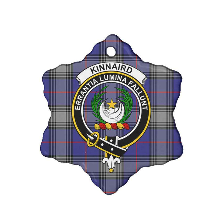Scottish Kinnaird Clan Crest Tartan Ceramic Ornament Snow Flake Shape Tartan Plaid