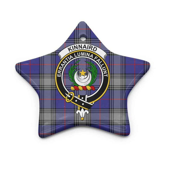 Scottish Kinnaird Clan Crest Tartan Ceramic Ornament Star Shape Tartan Plaid