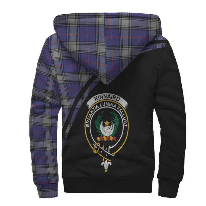 Scottish Kinnaird Clan Crest Tartan Curve Sherpa Hoodie