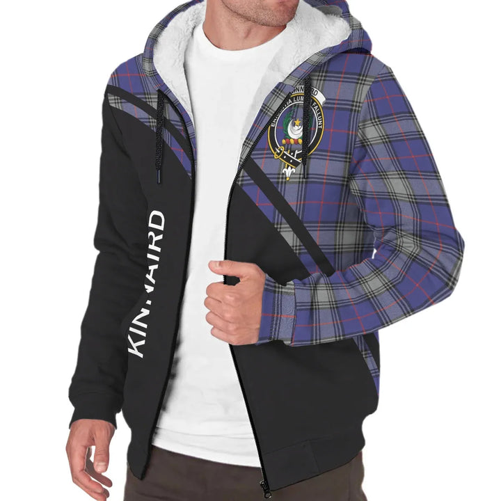 Scottish Kinnaird Clan Crest Tartan Curve Sherpa Hoodie