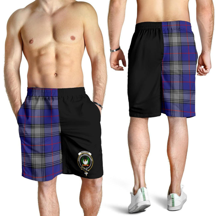 Scottish Kinnaird Clan Crest Tartan Half of Me Men's Shorts
