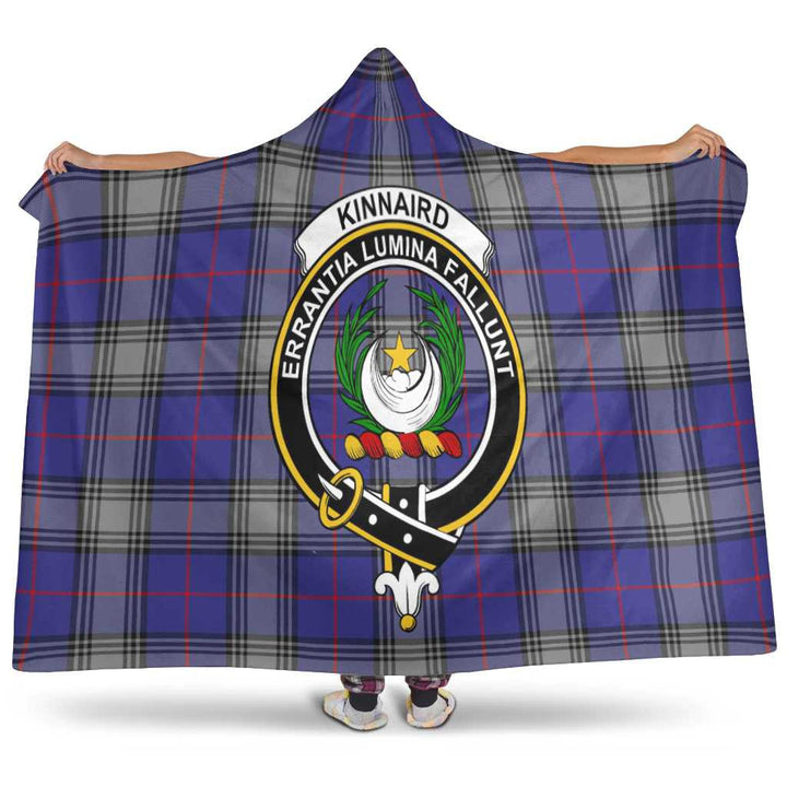 Scottish Kinnaird Clan Crest Tartan Hooded Blanket Tartan Plaid 1
