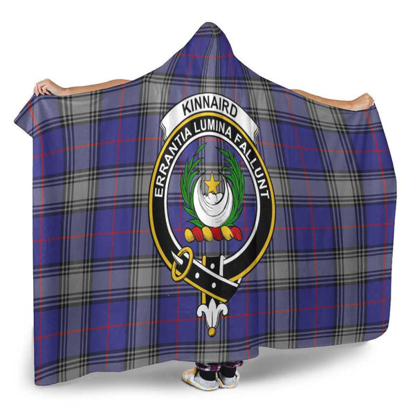 Scottish Kinnaird Clan Crest Tartan Hooded Blanket Tartan Plaid 2