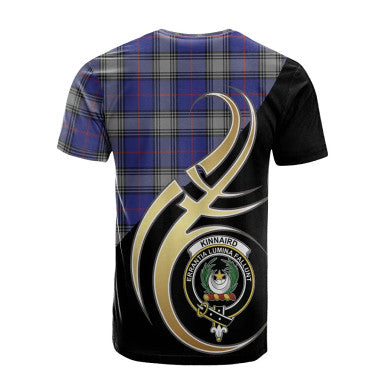 Scottish Kinnaird Clan Crest Tartan T-Shirt Believe in Me Back Side Tartan Plaid