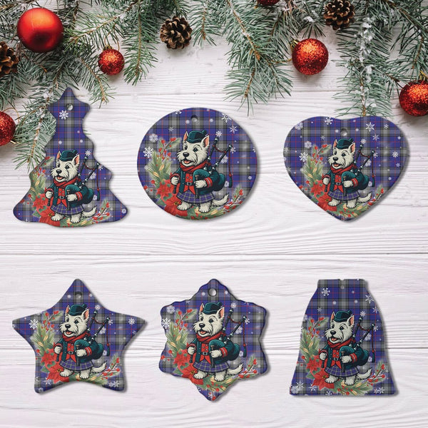 Scottish Kinnaird Clan Tartan Ceramic Ornament Cute Scottish Terrier Dog All Style Tartan Plaid