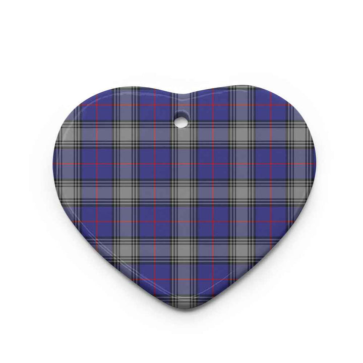 Scottish Kinnaird Clan Tartan Ceramic Ornament Heart Shape Tartan Plaid