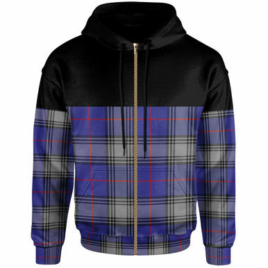 Scottish Kinnaird Clan Tartan Hoodie - Horizontal Style Zip Tartan Plaid