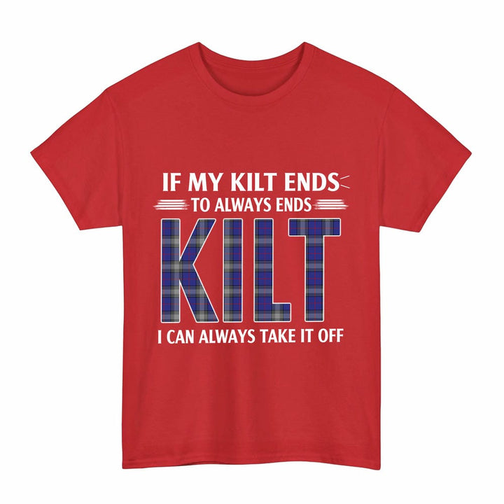 Scottish Kinnaird Clan Tartan Kilt Pride T-Shirt Tartan Plaid Red Color