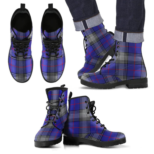 Scottish Kinnaird Clan Tartan Leather Boots