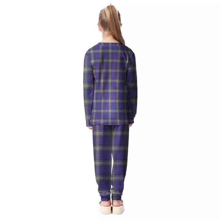 Scottish Kinnaird Clan Tartan Pajama Set Kid Back Side Tartan Plaid