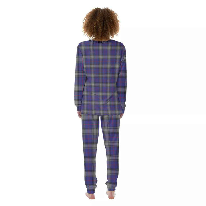 Scottish Kinnaird Clan Tartan Pajama Set Women Back Side Tartan Plaid