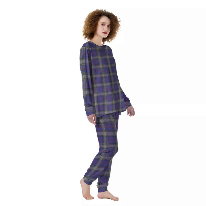 Scottish Kinnaird Clan Tartan Pajama Set Women Front Side Tartan Plaid
