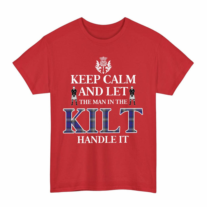 Scottish Kinnaird Clan Tartan T-Shirt - Keep Calm Tartan Plaid Red Color