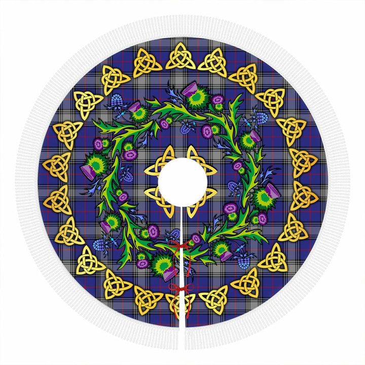 Scottish Kinnaird Clan Tartan Thistle Celtic Knot Christmas Tree Skirt Tassels Tartan Plaid 1