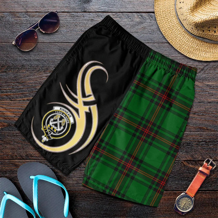 Scottish Kinnear Clan Crest Tartan Believe in Me Men's Shorts