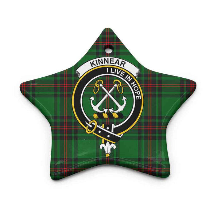 Scottish Kinnear Clan Crest Tartan Ceramic Ornament Star Shape Tartan Plaid