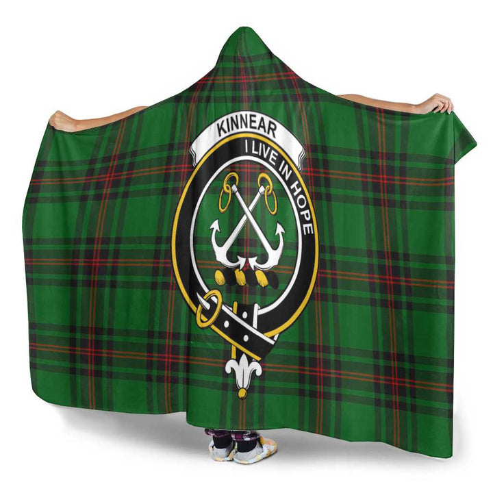 Scottish Kinnear Clan Crest Tartan Hooded Blanket Tartan Plaid 3