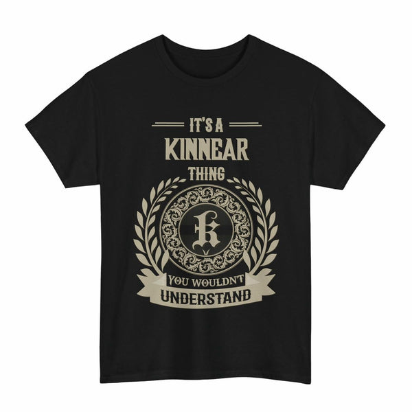 Scottish Kinnear Clan Tartan T-Shirt - Vintage Family Name Tartan Plaid Black Color
