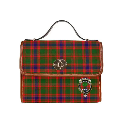 Scottish Kinnimont Clan Crest Tartan Waterproof Canvas Bag Tartan Plaid 2