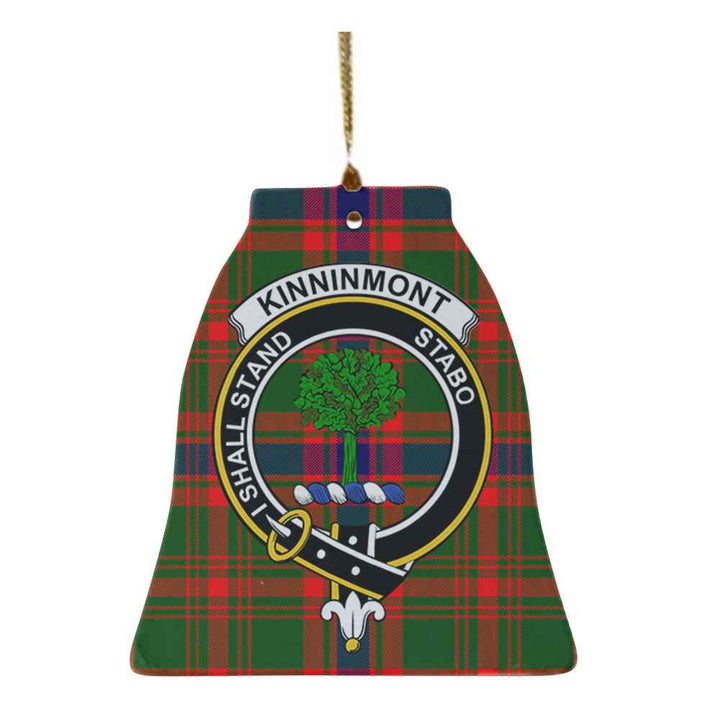 Scottish Kinninmont Clan Crest Tartan Ceramic Ornament Bell Shape Tartan Plaid